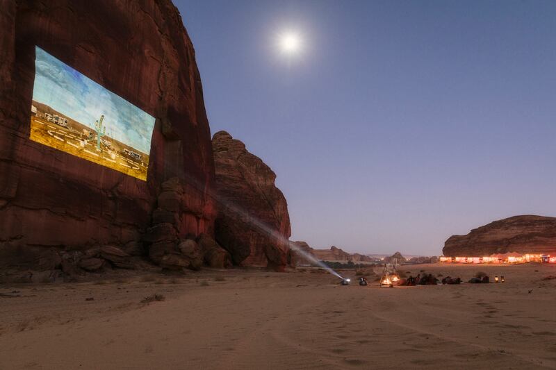 Enjoy an outdoor cinema session at Caravan AlUla. Photo: Habitas