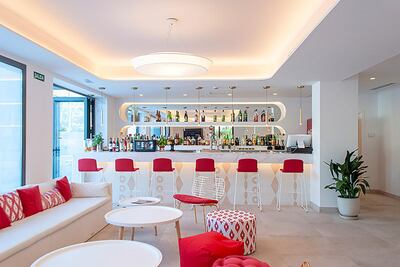 A chic bar area in the hotel. Courtesy Som Dona Hotel 
