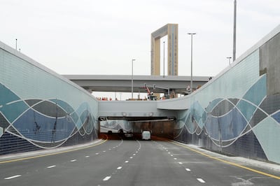 DUBAI , UNITED ARAB EMIRATES , MAY 3 – 2018 :- RTA opened the new 4 lane tunnel on both side of Sheikh Rashid road today in Dubai.  ( Pawan Singh / The National )  For News. Story by Nawal
