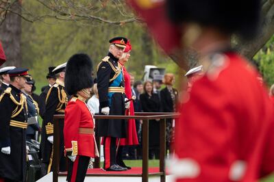 King Charles III and Queen Consort Camilla at a Buckingham Palace parade on Thursday. AFP