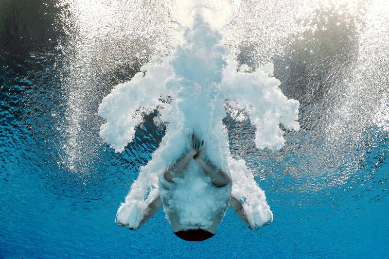 England's Matthew Lee dives at the Commonwealth Games in Birmingham. Reuters