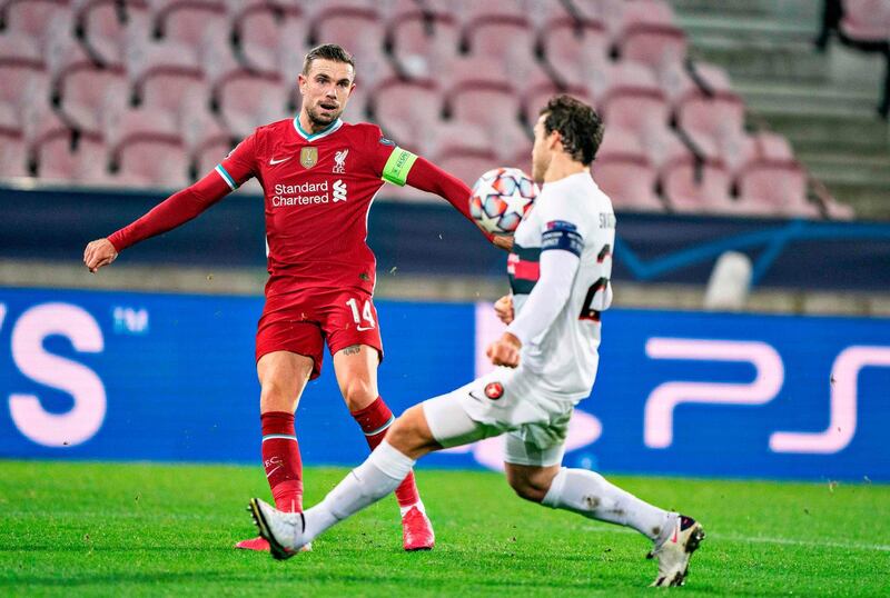 Jordan Henderson - 7: Brought leadership and vigour to the side when joining the action in the 61st minute. Gave a level of protection to the defence that Keita was unable to provide. A late, last-ditch saving tackle showed his importance. AFP