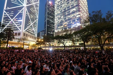 People attend a rally in Hong Kong on June 14, 2019 to support protests against a proposed extradition law with China. Reuters