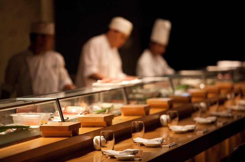 UAE - Dubai - Aug 21 - 2011:  Chefs at Nobu, a  Japanese restaurant, at Atlantis Hotel. ( Jaime Puebla - The National Newspaper )