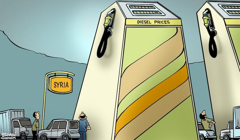 Our cartoonist's take on the Syria government's decision to raises diesel prices as the country's economic crisis deepens