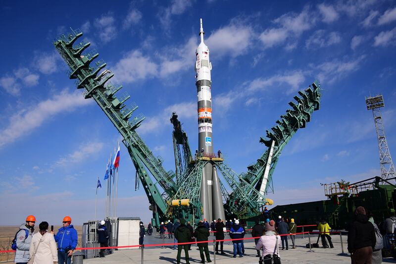 The film crew will travel in a Soyuz MS-19 spaceship for a 12-day mission at ISS to film scenes. EPA