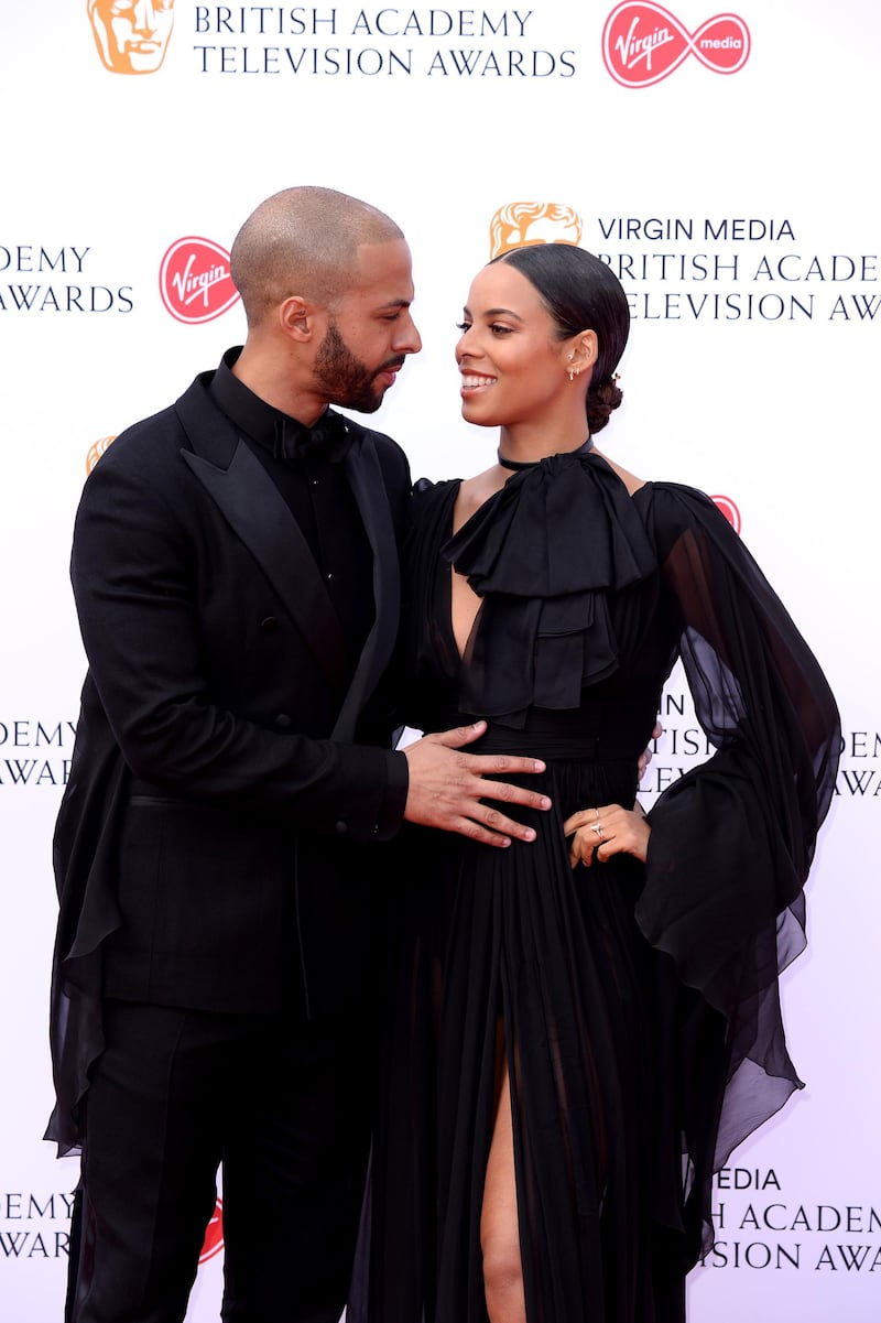 Marvin Humes and Rochelle Humes attend the Virgin Media British Academy Television Awards at the Royal Festival Hall in London, Britain, 12 May 2019. Getty Images
