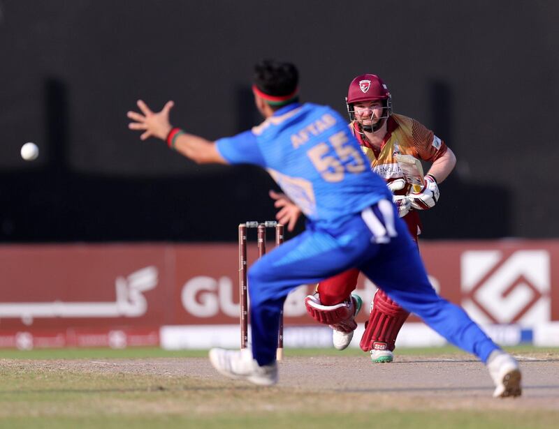 Sharjah, United Arab Emirates - October 18, 2018: Paul Stirling of the Kandahar Knights bats during the game between Kandahar Knights and Balkh Legends in the Afghanistan Premier League. Thursday, October 18th, 2018 at Sharjah Cricket Stadium, Sharjah. Chris Whiteoak / The National