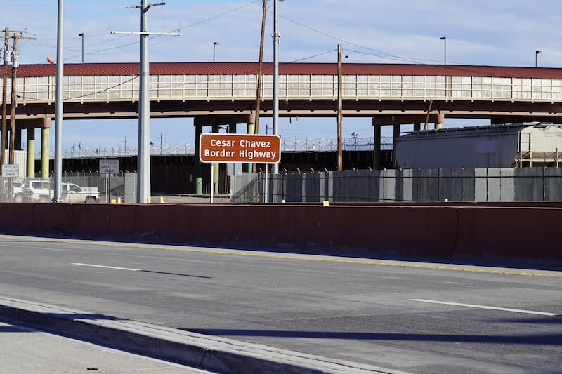 A pedestrian bridge connecting El Paso to Ciudad Juarez, Mexico. Willy Lowry / The National