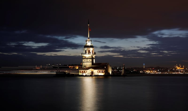 Maiden's Tower, an islet on the Bosphorus which dates back to 341 BC, is pictured in Istanbul, Turkey. Reuters