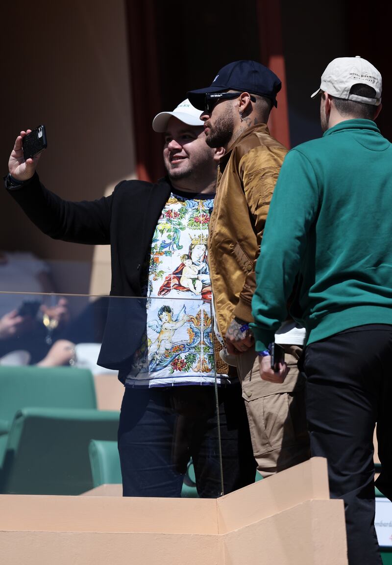 Neymar at the Monte-Carlo Masters in Monaco. Getty