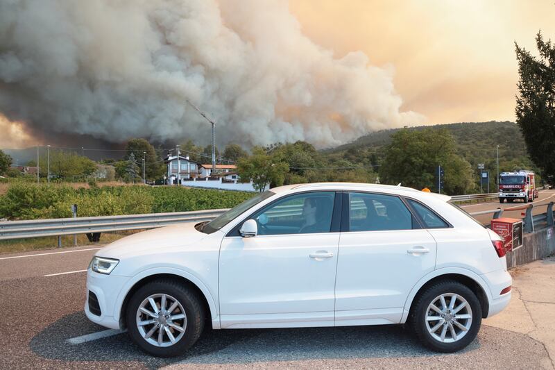 A wildfire rages near the border with Italy, in Miren, Slovenia. Reuters