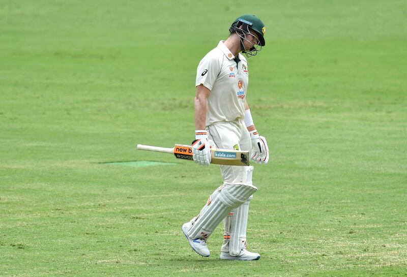 Steve Smith trudges off after scoring 55 in Australia's second innings. EPA