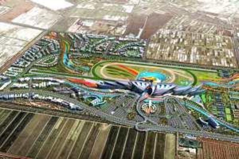 UNDATED HANDOUT ARTISTS IMPRESSION SHOWING Developers of Meydan, the Dubai-owned horse racing course, are to invest in a similar multi-billion race track development in China.
Meydan Phoenix City, a working title, is to be a joint venture between International Equine Group (IEG), the flagship investment arm of Meydan Group and TAK Design Consultants, and the Chinese companies Tianjin Farm Group and Zhouji Jiye. 
A 10-year plan  will see farmland and space currently used for small-scale equestrian activity in Tianjin municipalityÕs Ninghe County into a 3.3-million-square-foot "horse cityÓ complex that, it is hoped, would eventually become an international racing destination. Courtesy ???