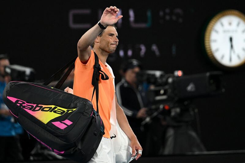 Rafael Nadal leaves the court after defeat to Mackenzie McDonald at the Australian Open. AFP