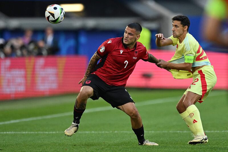 Didn’t get much change out of the physical battle with Vivian and Laporte in the lone striker role. Replaced by Broja just before the hour, which improved Albania. AFP