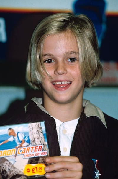 Aaron Carter's first album, released when he was nine, sold over a million copies. Getty Images