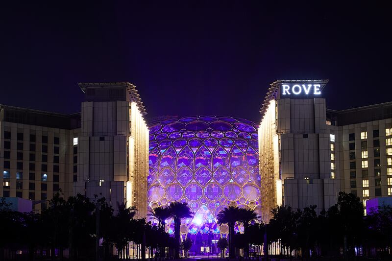 A view of Rove Expo 2020, the only hotel at Expo 2020 Dubai. Photo: Suneesh Sudhakaran / Expo 2020 Dubai