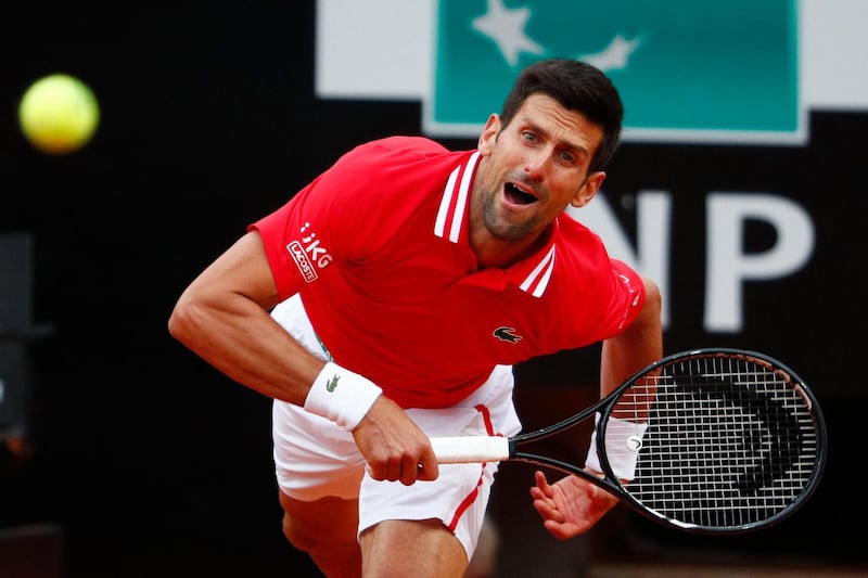 Novak Djokovic serves during the final. Reuters
