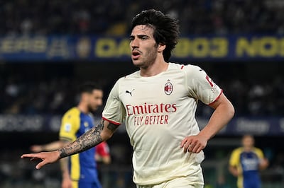 Sandro Tonali was banned for 10 months for breaching betting rules while playing for Serie A side AC Milan. Getty Images