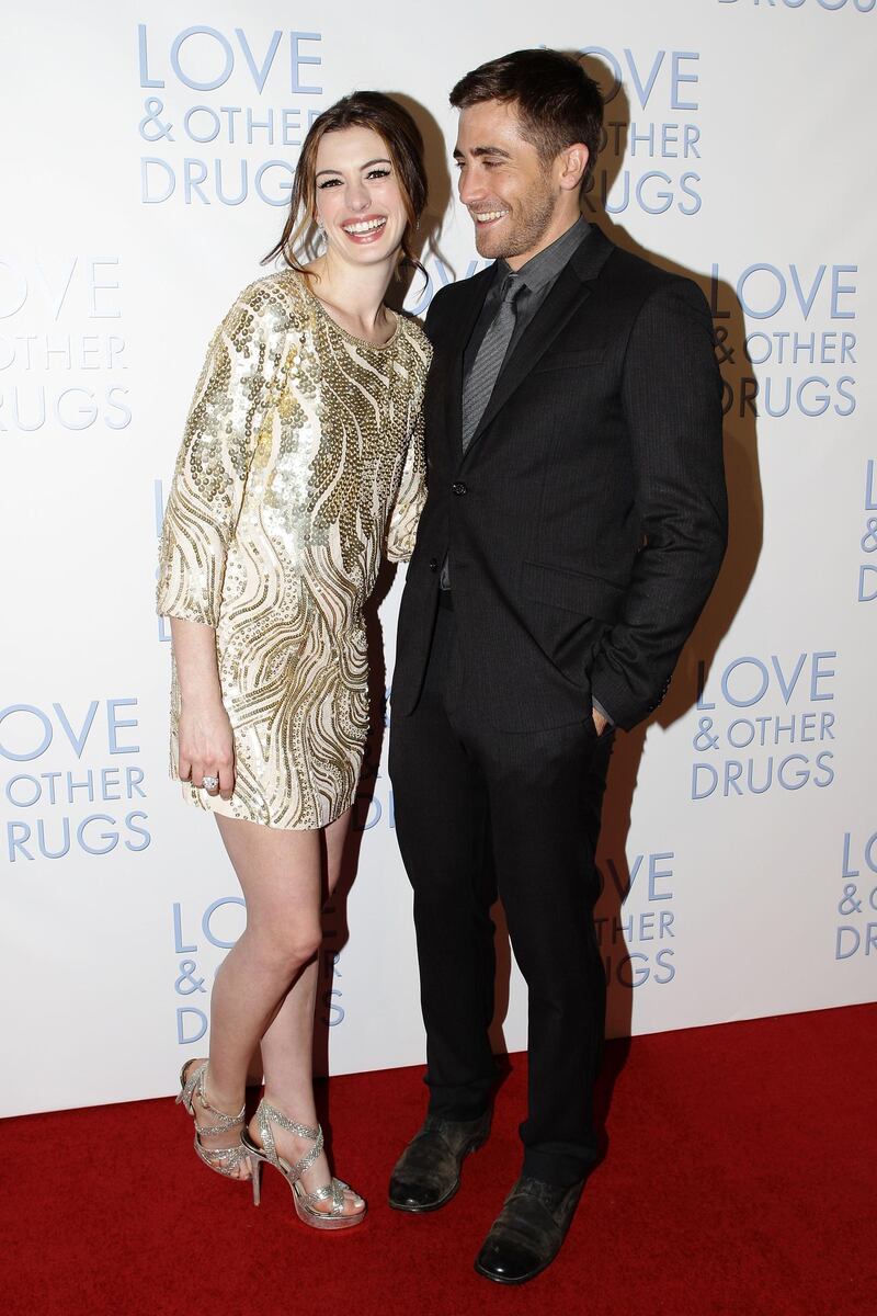 SYDNEY, AUSTRALIA - DECEMBER 06:  Anne Hathaway and Jake Gyllenhaal attend the Sydney premiere of "Love & Other Drugs" at Event Cinemas George Street on December 6, 2010 in Sydney, Australia.  (Photo by Brendon Thorne/Getty Images)