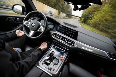 Continental AG demonstrates an autonomously driving car in Frankfurt, Germany. AFP