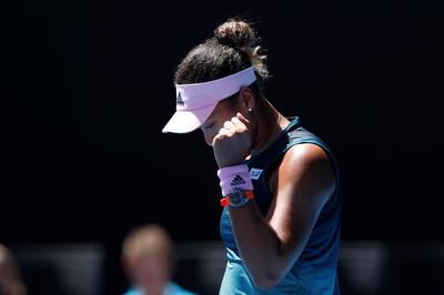 epa07310339 Naomi Osaka of Japan celebrates winning against Elina Svitolina of Ukraine during their women's singles quarter-final match on day 10 of the Australian Open Grand Slam tennis tournament in Melbourne, Australia, 23 January 2019.  EPA/RITCHIE TONGO