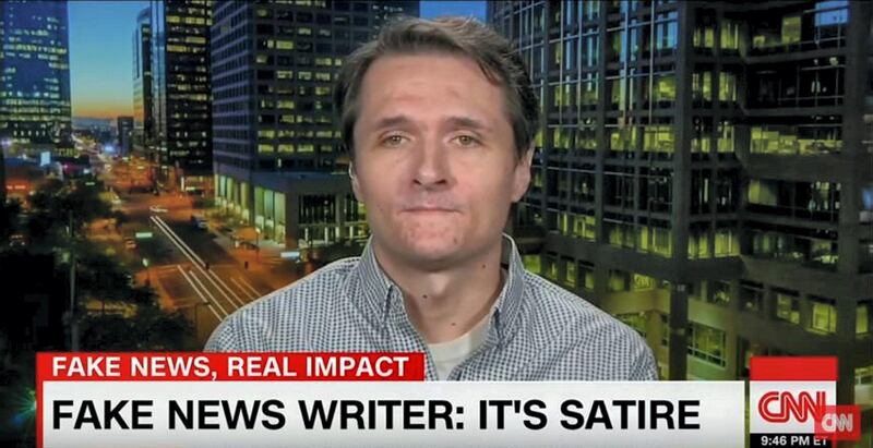 Screengrab taken from YouTube of Paul Horner during an interview with CNN.