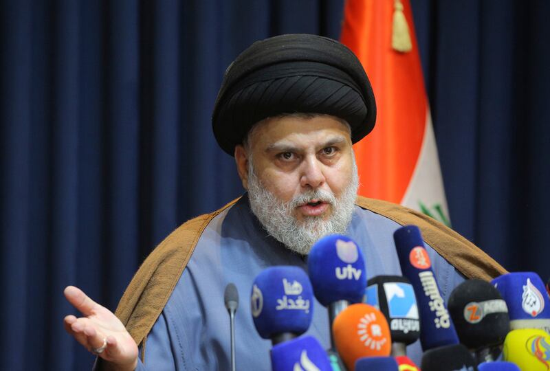 The final results announced by Iraq’s electoral commission on Tuesday confirmed Moqtadr Al Sadr's party as the biggest winner in last month's vote. Photo: AP