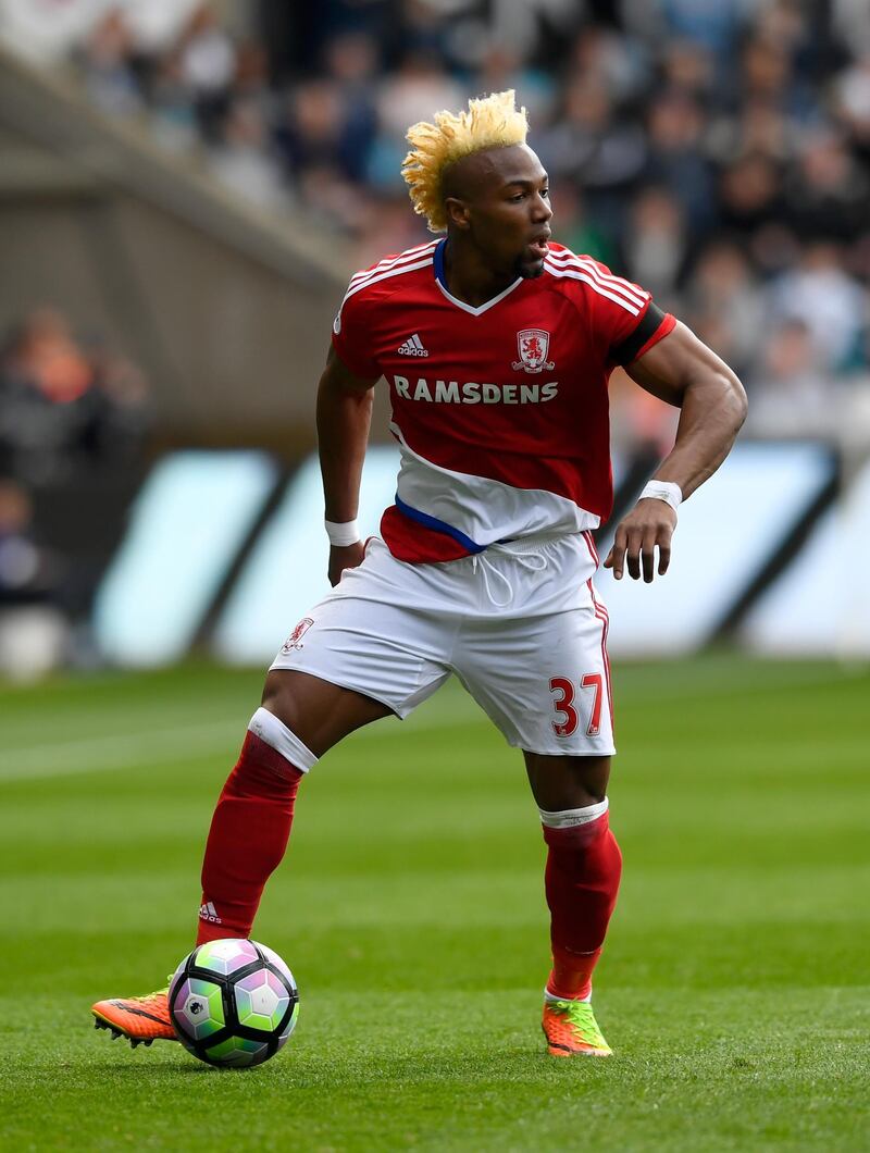 SWANSEA, WALES - APRIL 02:  Adama Traore of Middlesbrough in action during the Premier League match between Swansea City and Middlesbrough at Liberty Stadium on April 2, 2017 in Swansea, Wales.  (Photo by Stu Forster/Getty Images)
