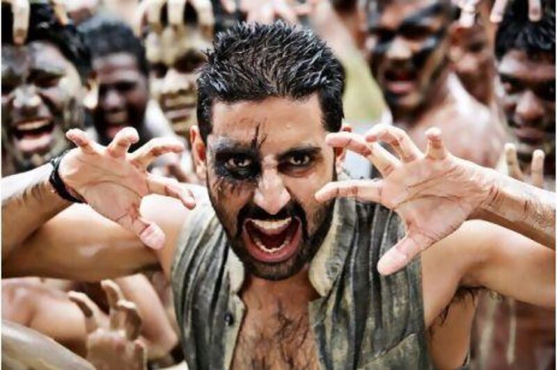 Undated handout still from the Bollywood movie Ravaan showing Abhishek Bachchan. Courtesy Sterling Media