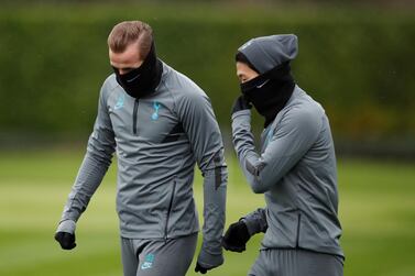 Soccer Football - Champions League - Tottenham Hotspur Training - Tottenham Hotspur Training Centre, London, Britain - December 10, 2019 Tottenham Hotspur's Harry Kane and Son Heung-min during training Action Images via Reuters/Peter Cziborra