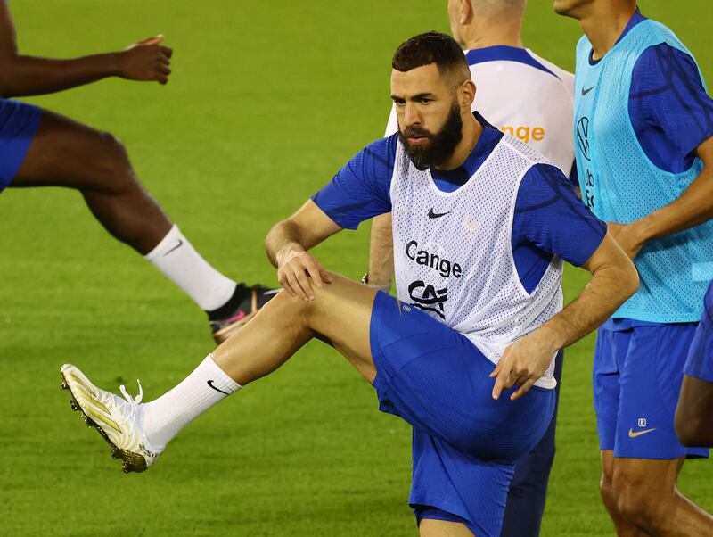 France's Karim Benzema during training. Reuters