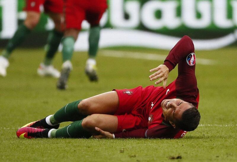 Cristiano Ronaldo of Portugal reacts during the Uefa Euro 2016 Final match between Portugal and France at Stade de France in Saint-Denis, France, 10 July 2016. Ian Langsdon / EPA