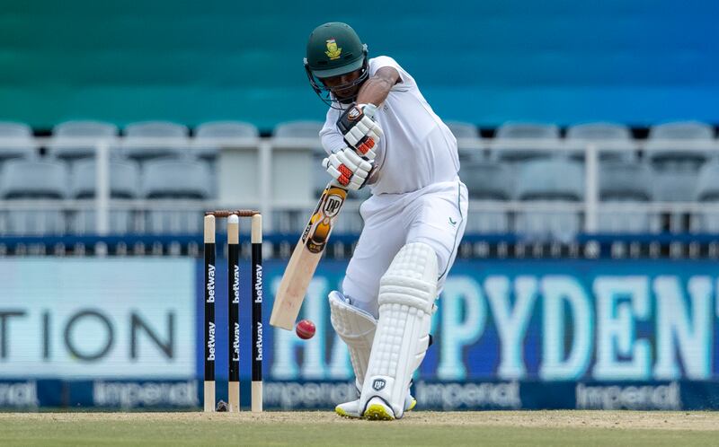 South Africa's Keegan Petersen scored a defiant fifty at the Wanderers in Johannesburg. AP
