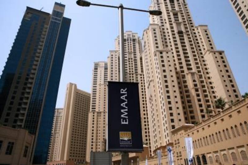 DUBAI-SEPTEMBER 9,2008 - EMAAR signage in Dubai Marina. ( Paulo Vecina/The National ) *** Local Caption ***  PV Emaar6.JPGPV Emaar6.JPG