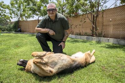 Neil Anderson, a dog trainer who raised the alarm over illegal online dog sales on Dubizzle with rogue sellers posing as his business on June 10 th, 2021.
Antonie Robertson / The National.
Reporter: Nick Webster for National.