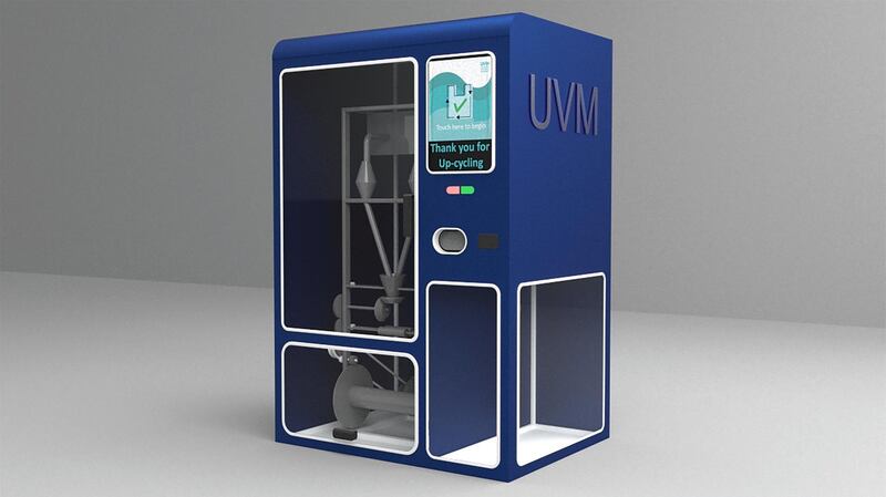 The Up-cycling Vending Machine converts plastic bags into rope