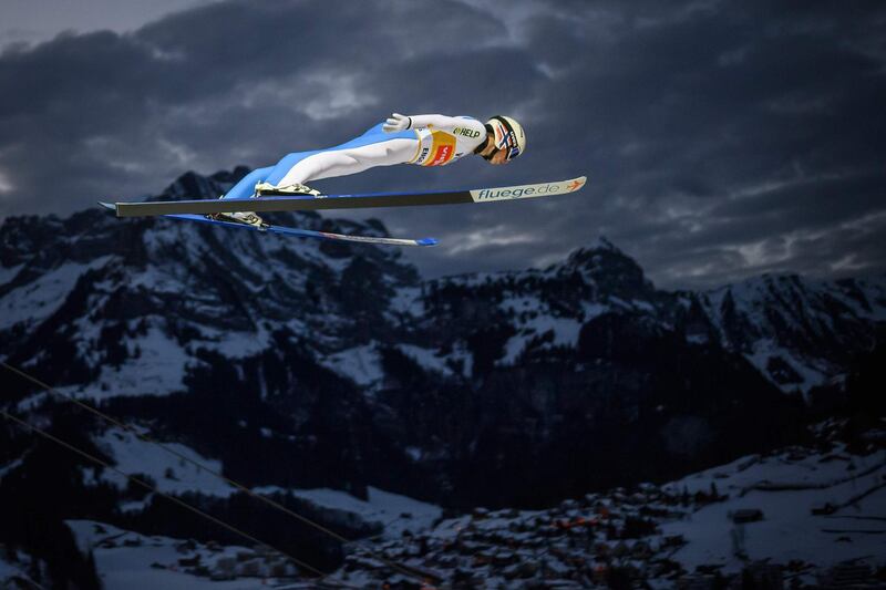 Norway's Halvor Egner Granerud competes in the men's FIS Ski Jumping World Cup competition in Engelberg, central Switzerland. AFP