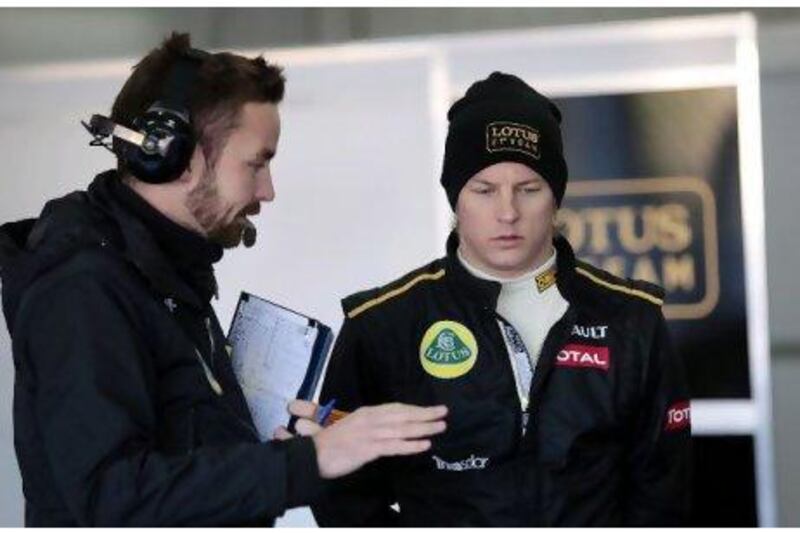 Kimi Raikkonen, right, is back in Formula One with Lotus.