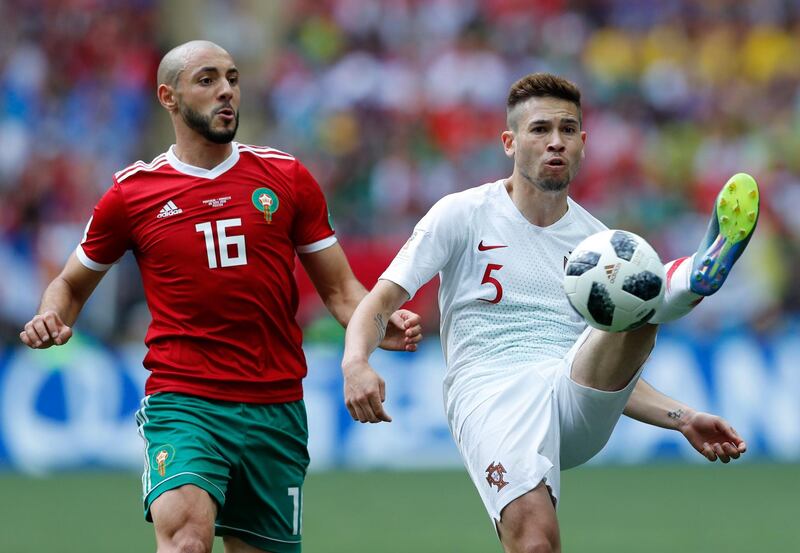 Left back – Raphael Guerreiro (Portugal)
The France-born left-back was owned by Nordin Amrabat, the Morocco winger, in the group phase. The fact he retained his place after that horror show spoke much of the limited resources available to Portugal. When they needed him to raid in the last 16 against Uruguay, he shrunk. Hassan Ammar / AP Photo