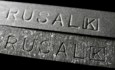 FILE PHOTO: Aluminium ingots made at the Rusal Krasnoyarsk aluminium smelter taken May 25, 2018.  REUTERS/Ilya Naymushin/File Photo