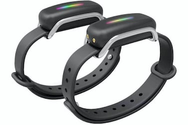 The electronic Bond Touch bracelets are a pair of electronic bracelets worn by couples who are apart but wish to maintain a physical connection.