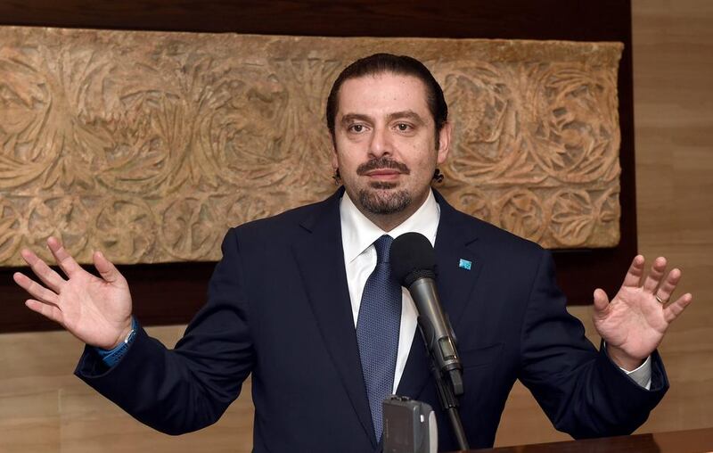 Former prime minister Saad Hariri, pictured, a key ally of Saudi Arabia, blamed the suspension of aid on Iran-backed Hizbollah and its Christian ally, the Free Patriotic Movement. Lebanese Parliament Media Office/Handout/EPA 