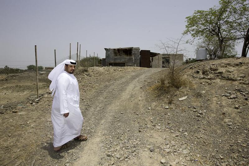 Salem Dahmani at his farm near his home in Al Hinya, Fujairah. The 25-year-old works in Dubai and has done for seven years, commuting back and forth every day while studying at Khalifa University. Jaime Puebla / The National