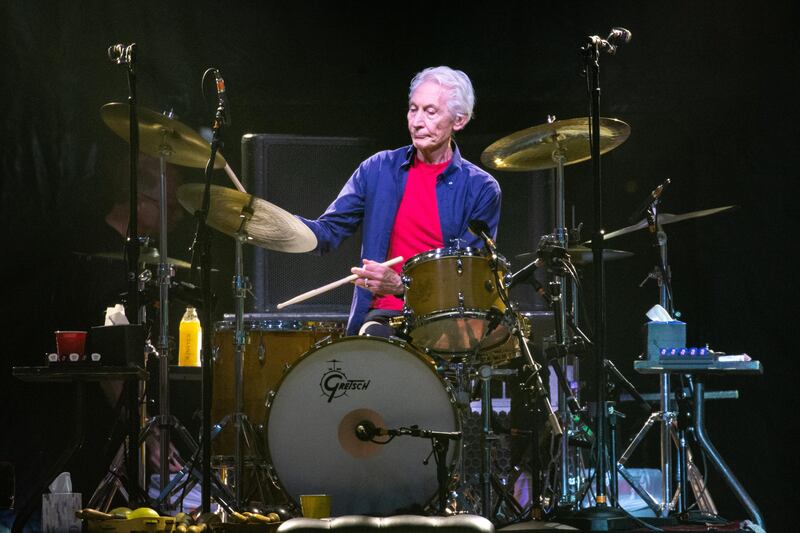The Rolling Stones drummer Charlie Watts performs on stage during their "No Filter" tour at NRG Stadium on July 27, 2019 in Houston, Texas. (Photo by SUZANNE CORDEIRO / AFP)