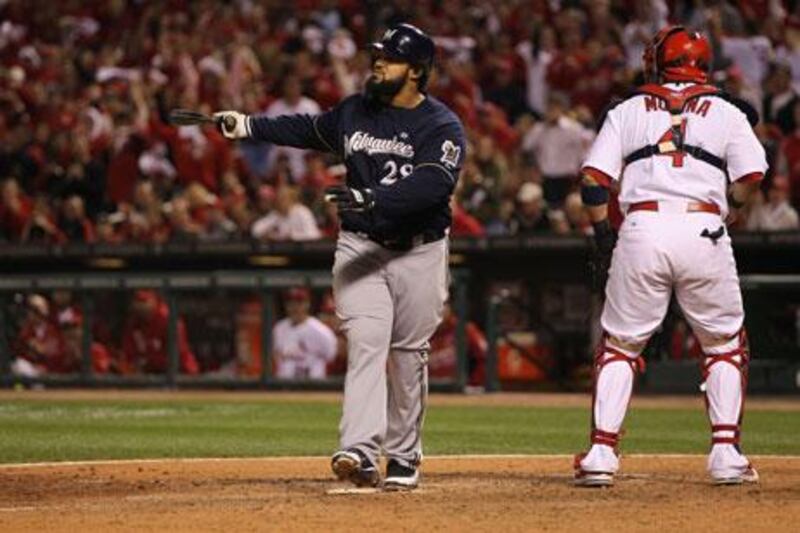Prince Fielder and his Milwaukee teammates stumbled about in Game 5 with four errors, one short of the League Championship Series record and the most since 2001 when the Atlanta Braves also committed four.