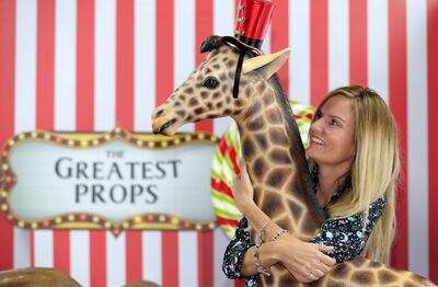 Dubai, United Arab Emirates - April 18, 2019: Photo project. Jacqui Allan, Creative Director & Founder of the Propshop . The Propshop has the largest inventory of quality event props in the UAE, individually hand cast and hand painted. 2019. Dubai. Chris Whiteoak / The National