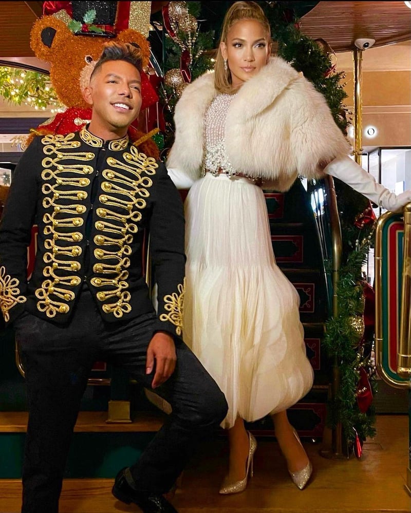 Jennifer Lopez wearing a Georges Hobeika design in her new video with Stevie Mackey. Instagram / Rob Zangardi