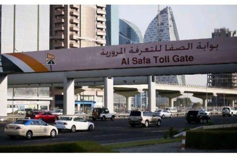 Traffic flows freely through Al Safa Salik Toll Gate on Sheikh Zayed Road in Dubai. Sarah Dea/The National